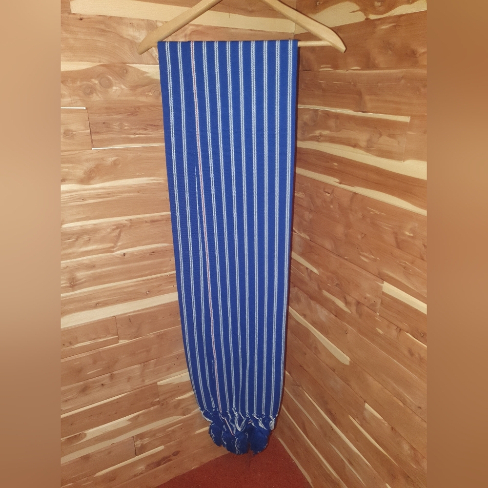 Vintage 80s Blue Striped Women's Shawl/Wrap